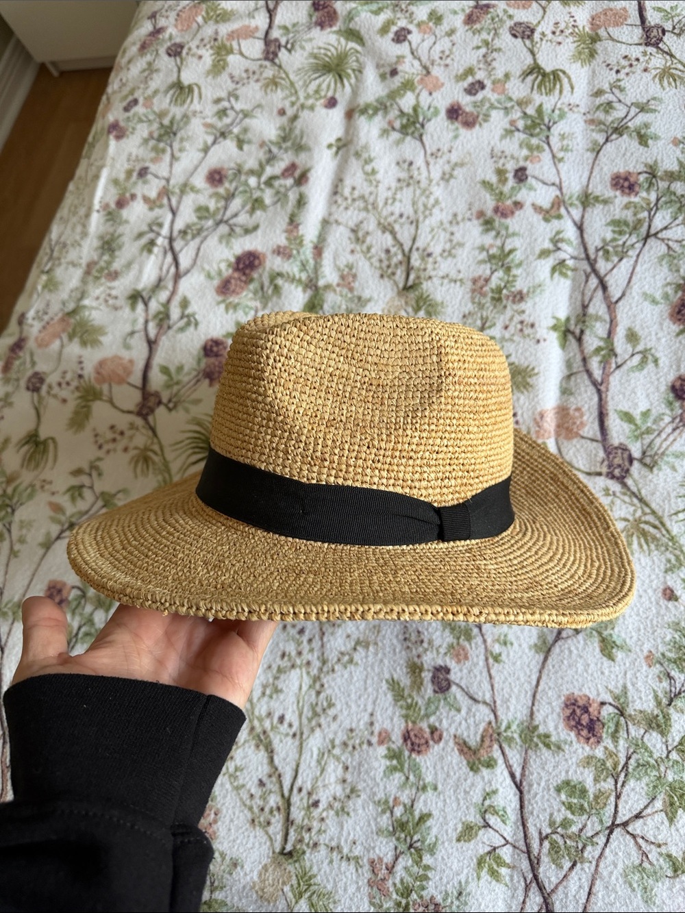 Zara Natural Straw Fedora with Black Band